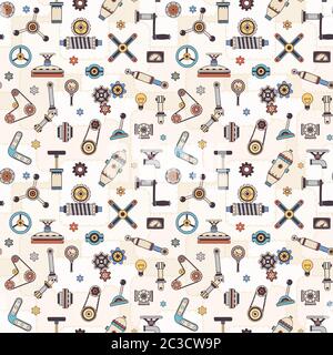 Parts and details of Industrial machines and devices Stock Vector