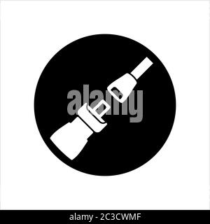 Seat Belt Icon, Safety Belt Icon Vector Art Illustration Stock Vector