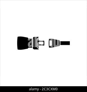 Seat Belt Icon, Safety Belt Icon Vector Art Illustration Stock Vector