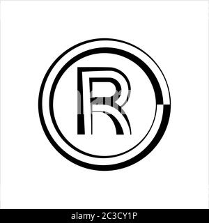 Registered Trademark Icon, Letter R Symbol Vector Art Illustration Stock Vector