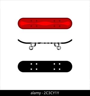 Skateboard Icon, Adventure Sport Vector Art Illustration Stock Vector
