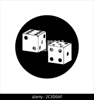Dice Icon, Pair Of Dice Icon Vector Art Illustration Stock Vector
