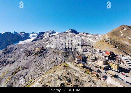 Stelvio National Park - Trafoi Valley - View of the road in the Province of Trento Stock Photo