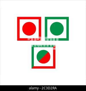 Non Veg And Veg Icon, Food Marking Vector Art Illustration Stock Vector