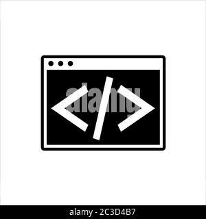 Developer Coding Icon, Custom Coding Icon Vector Art Illustration Stock Vector