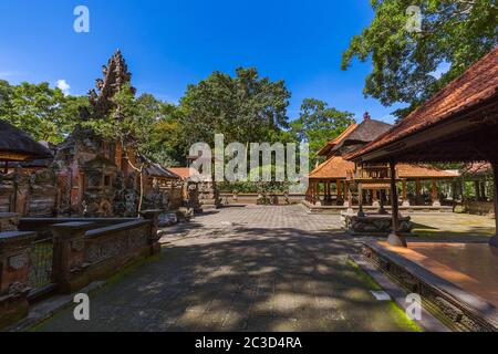 Temple in Monkey Forest - Bali Island Indonesia Stock Photo