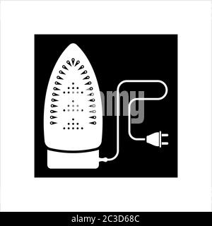 Iron Sole Plate Icon Cloth Electric Iron Front Face Plate, Glide Sole Bottom With Steam Holes Vector Art Illustration Stock Vector