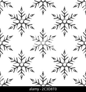 Snowflake, Snow, Ice Crystal Shape Seamless Pattern Vector Art Illustration Stock Vector