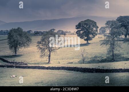 Northwest English countryside between the rain showers UK Stock Photo