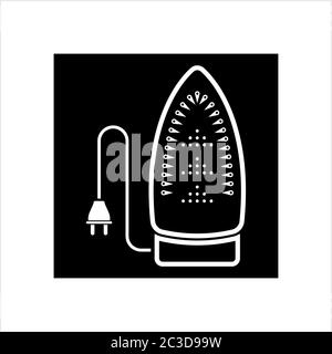 Iron Sole Plate Icon Cloth Electric Iron Front Face Plate, Glide Sole Bottom With Steam Holes Vector Art Illustration Stock Vector