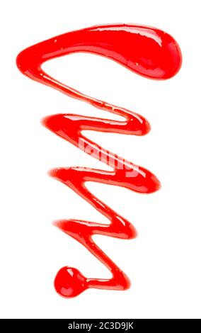 Raspberry jam drizzle isolated on white background. Top view. Stock Photo