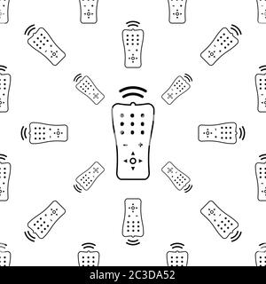 Remote Icon Seamless Pattern, Remote Vector Art Illustration Stock Vector