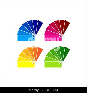 Color Sample Fan Card Icon Vector Art Illustration Stock Vector Image ...
