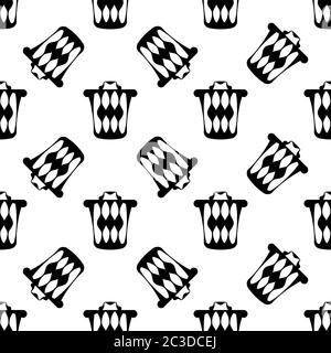 Trash Can Icon Seamless Pattern Vector Art Illustration Stock Vector