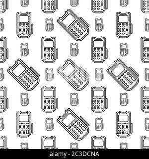Pos Terminal Icon Seamless Pattern Vector Art Illustration Stock Vector