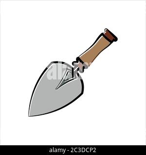 Trowel Icon, Trowel Vector Art Illustration Stock Vector
