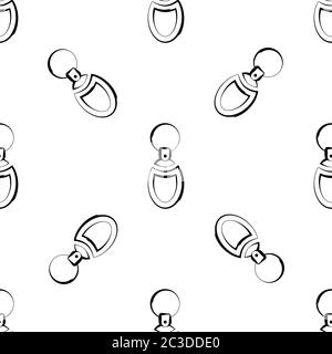 Key Chain Seamless Pattern, Key Ring Vector Art Illustration Stock Vector
