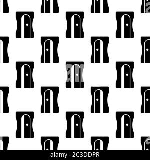 Pencil Sharpener Icon Seamless Pattern, Sharpener Vector Art Illustration Stock Vector