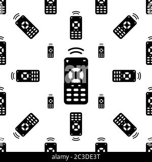 Remote Icon Seamless Pattern, Remote Vector Art Illustration Stock Vector