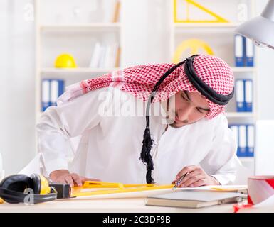 Arab engineer working on new project Stock Photo