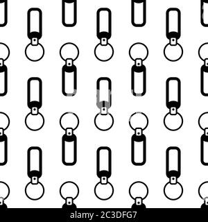 Key Chain Seamless Pattern, Key Ring Vector Art Illustration Stock Vector