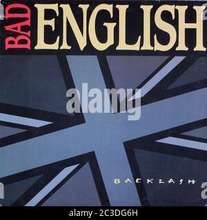 BAD ENGLISH BACKLASH  - Vintage 12'' LP vinyl Cover Stock Photo