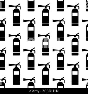 Fire Extinguisher Icon Seamless Pattern Vector Art Illustration Stock Vector