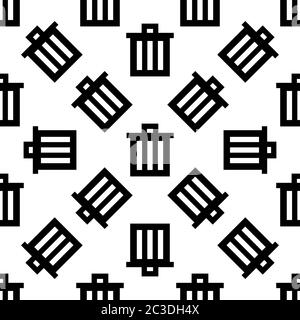 Trash Can Icon Seamless Pattern Vector Art Illustration Stock Vector