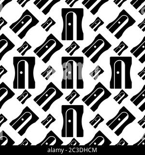 Pencil Sharpener Icon Seamless Pattern, Sharpener Vector Art Illustration Stock Vector