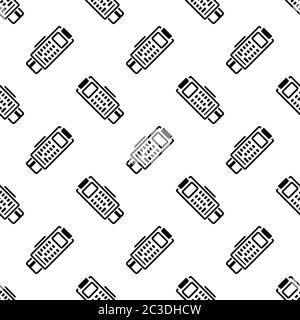Pos Terminal Icon Seamless Pattern Vector Art Illustration Stock Vector