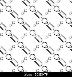 Key Chain Seamless Pattern, Key Ring Vector Art Illustration Stock Vector