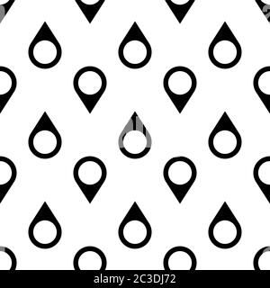 Location Pin Icon Seamless Pattern Vector Art Illustration Stock Vector