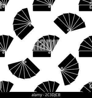 Color Sample Fan Card Icon Seamless Pattern Vector Art Illustration Stock Vector