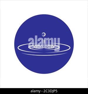 Water Drop Splash And Ripple Vector Art Illustration Stock Vector