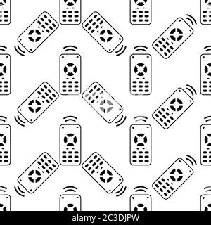 Remote Icon Seamless Pattern, Remote Vector Art Illustration Stock Vector