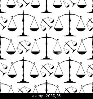 Weight Balance Icon Seamless Pattern Vector Art Illustration Stock Vector