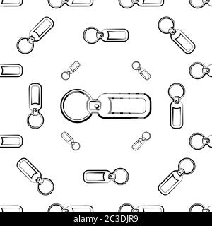 Key Chain Seamless Pattern, Key Ring Vector Art Illustration Stock Vector