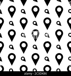 Location Pin Icon Seamless Pattern Vector Art Illustration Stock Vector