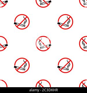 Cigarette Icon Seamless Pattern, Cigarette Vector Art Illustration Stock Vector