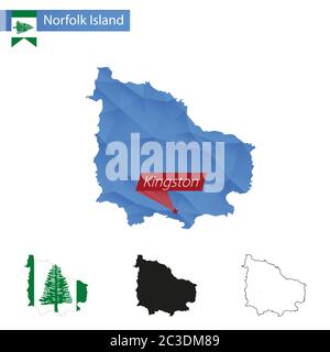 Norfolk Island Map Flag Vector Stock Vector Image Art Alamy