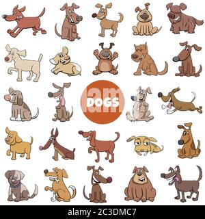 cartoon purebred dogs characters large set Stock Photo - Alamy