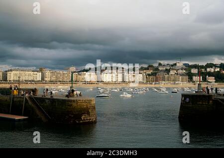 Cityscape of San Sebastian from Fisherman port.San Sebastian.Gipuzkoa.Basque Country.Spain Stock Photo