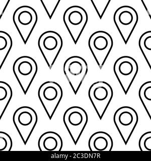 Location Pin Icon Seamless Pattern Vector Art Illustration Stock Vector