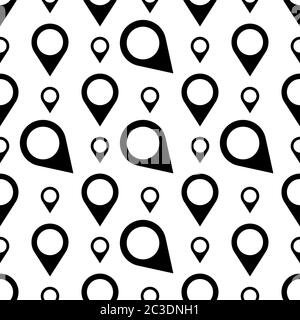 Location Pin Icon Seamless Pattern Vector Art Illustration Stock Vector
