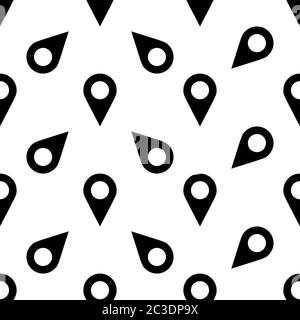 Location Pin Icon Seamless Pattern Vector Art Illustration Stock Vector