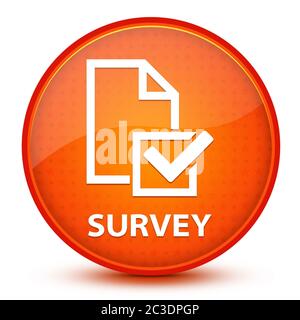 Survey (Checklist icon) isolated on glossy star orange round button abstract illustration Stock Photo