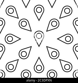 Location Pin Icon Seamless Pattern Vector Art Illustration Stock Vector