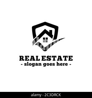 Real estate design template. House logo design. Vector and illustration. Stock Vector