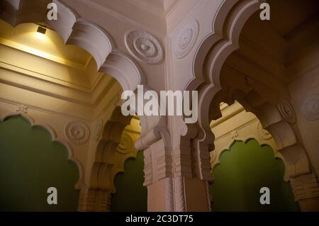 interior curve of walls inside house of jodhpur palace Stock Photo