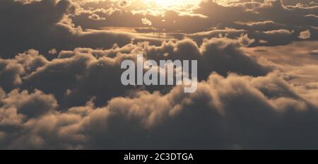 above clouds sunset god ray light sun Stock Photo - Alamy